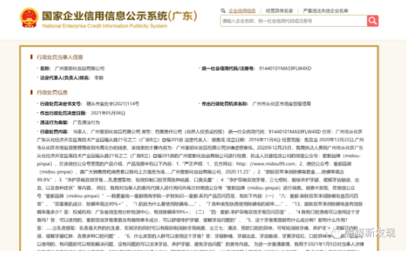 广州蜜都化妆品有限公司因虚假宣传被罚18.5万元-第1张-知识百科-常识大全