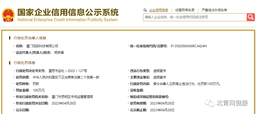 视奕科技因虚假宣传被罚100万元 曾因伪造上市被质疑